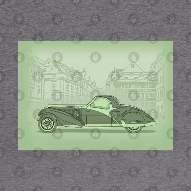 Vintage Automobile Illustration by DesignWood Atelier